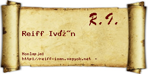 Reiff Iván névjegykártya