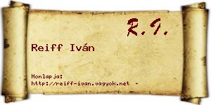 Reiff Iván névjegykártya